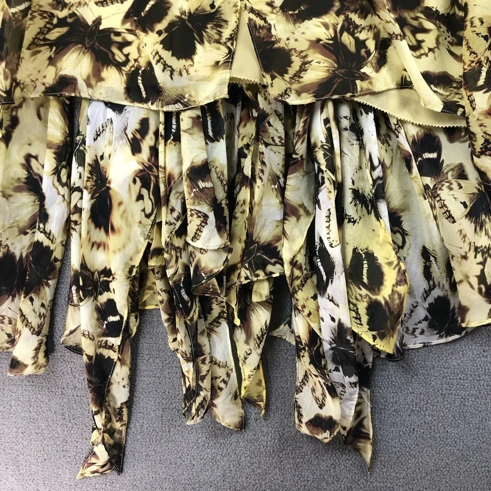 leifsdottir Anthropologie High Low Sleeveless Butterfly print fairy dress size 0